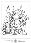 Firefighter Ted colouring page