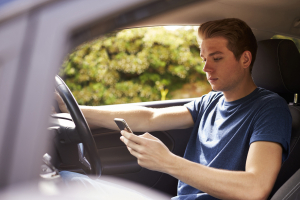 Young drivers mobile phones