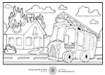 Fire Engine colouring page