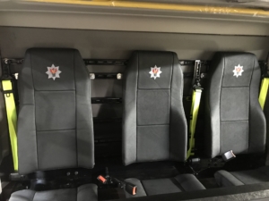 Seats in the fire engine