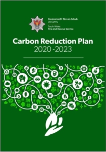 Carbon Reduction Plan front cover of tree diagram and icons