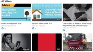 Facebook screenshot of six videos