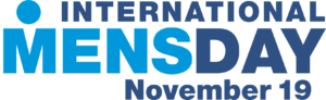 International Mens Day logo with November 19th in shades of blue